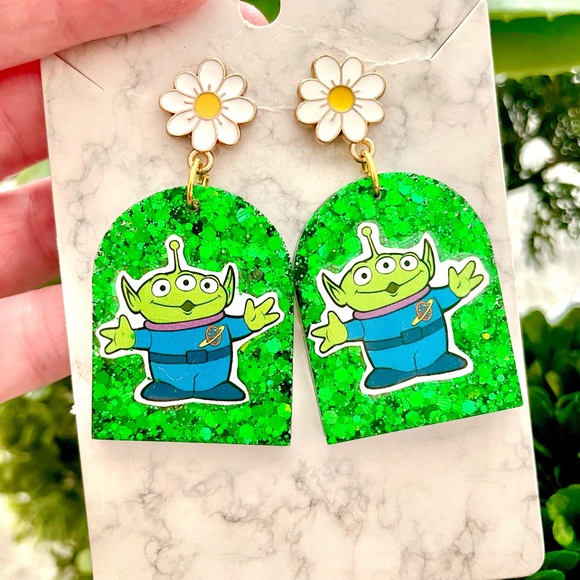 Toy Story Alien Acrylic Earrings - Picture 2 of 5